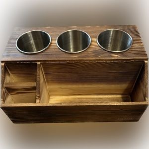 Wooden hair tool organizer